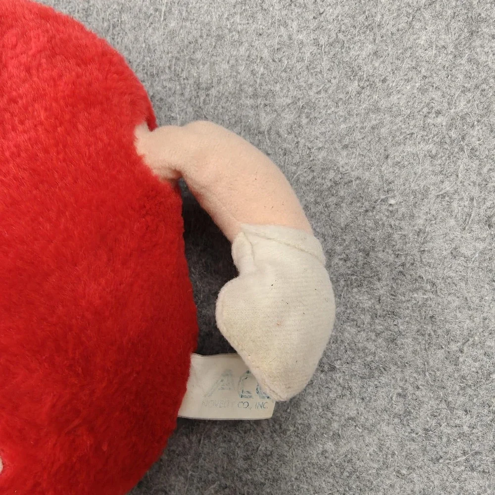 VTG M&M's Red Character Plush Stuffed Animal Toy Vintage Small 10 In Blue Shoes